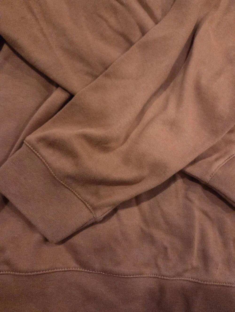 Roundtree & Yorke Rust Zip-Up Sweater with Chest Stripe